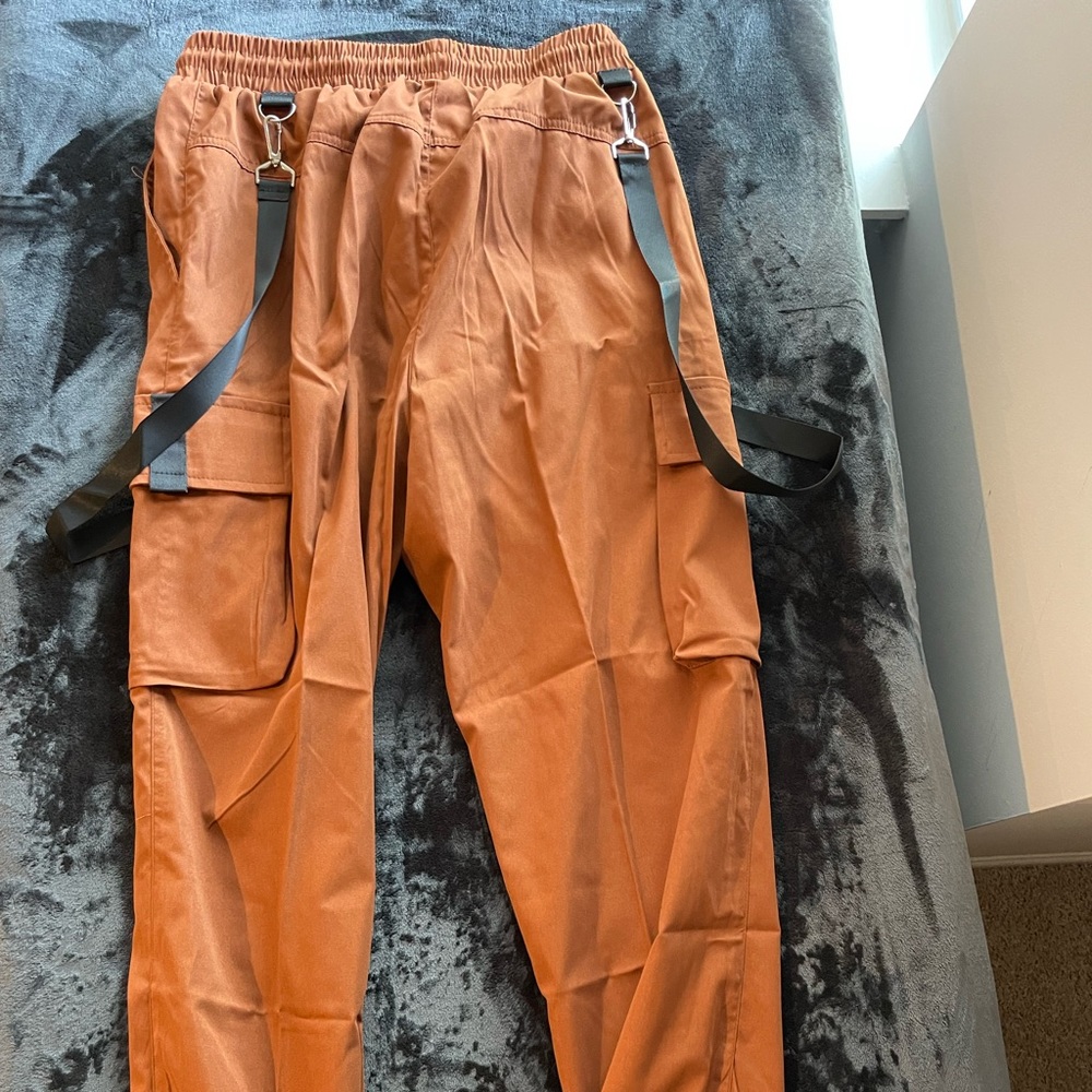 Shein Mens Contrast Taple Flap Pocket Drawstring Waist Cargo Pant